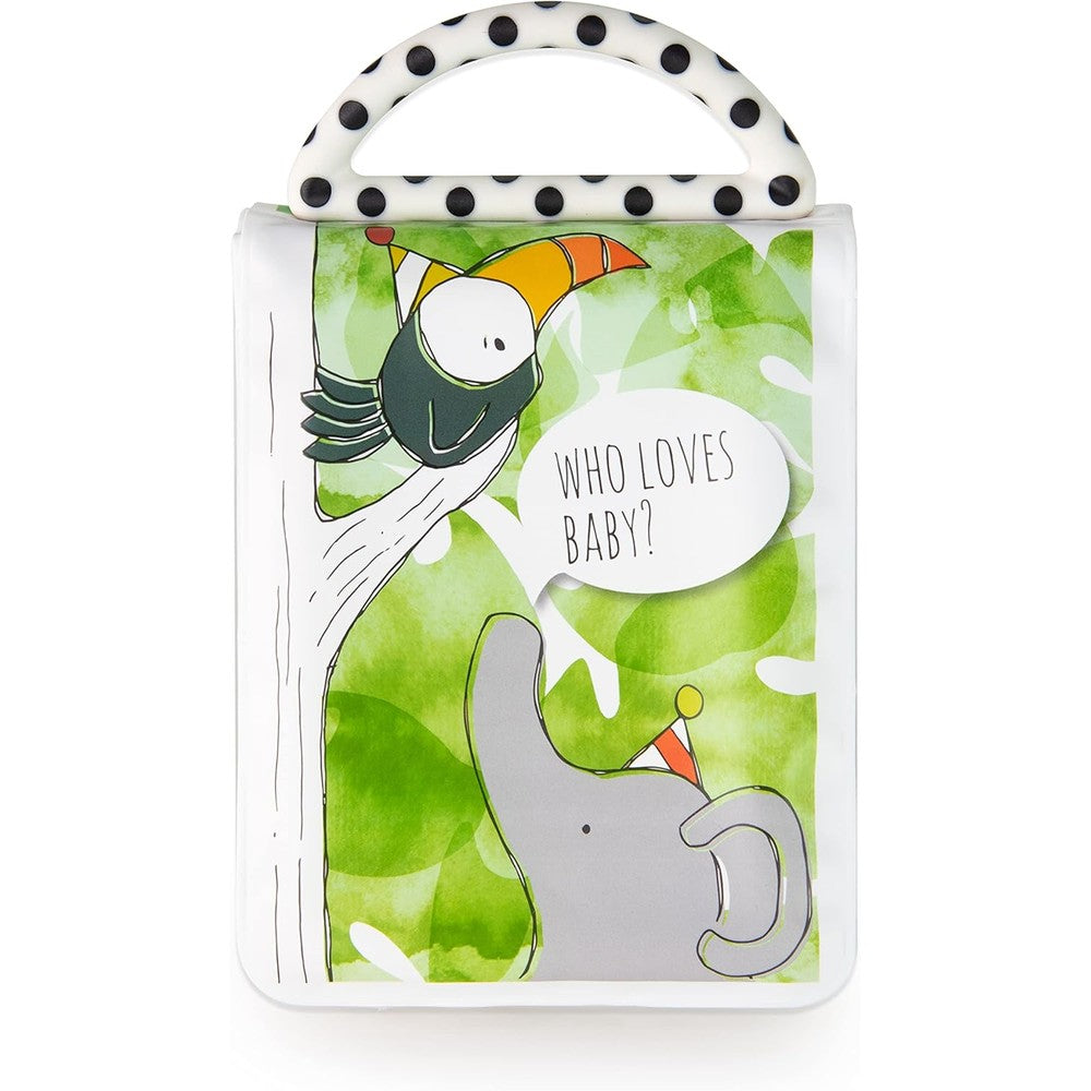 Sassy Developmental Look Book Baby Photo Album front view featuring high contrast patterns and easy grip textured handle.