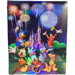 7STAR Mickey Mouse Castle Sweet Memories photo album front view featuring holographic artwork of Mickey and friends with fireworks.