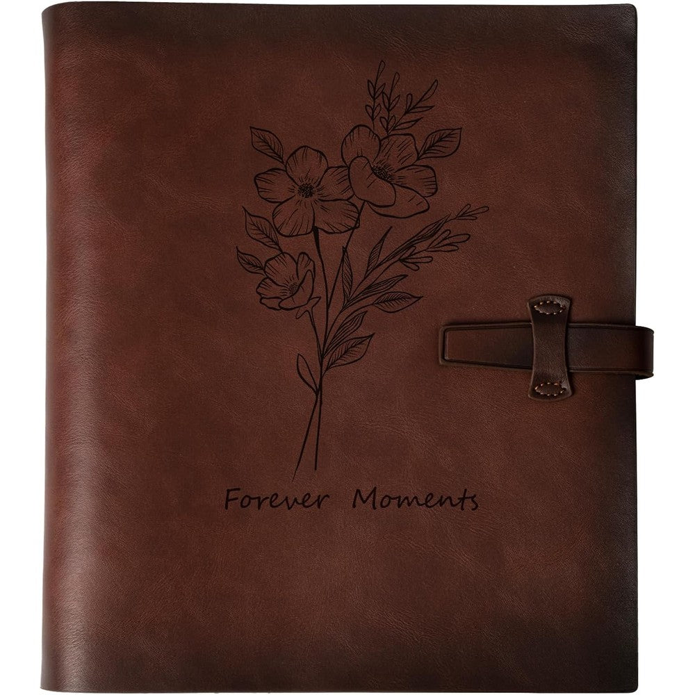 Sucarlon genuine leather photo album flower design front view