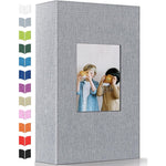 Artfeel photo album 4x6 with 300 pockets front view displaying gray linen cover