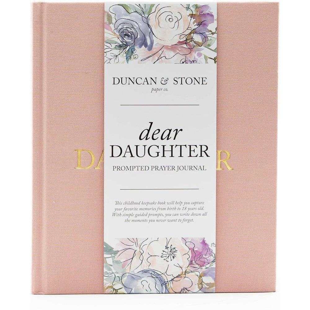 Duncan And Stone Paper Company Dear Daughter journal pink linen front cover view