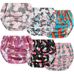 Joyo Roy Plastic Diaper Covers front view of six pack waterproof training pants for toddler girls