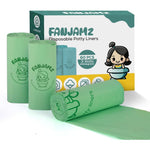 Fanjamz 60 count potty liners for toddlers and pets front packaging view