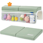 URMYWO baby bath kneeler and elbow rest pad set front view showcasing the sage green foam cushions