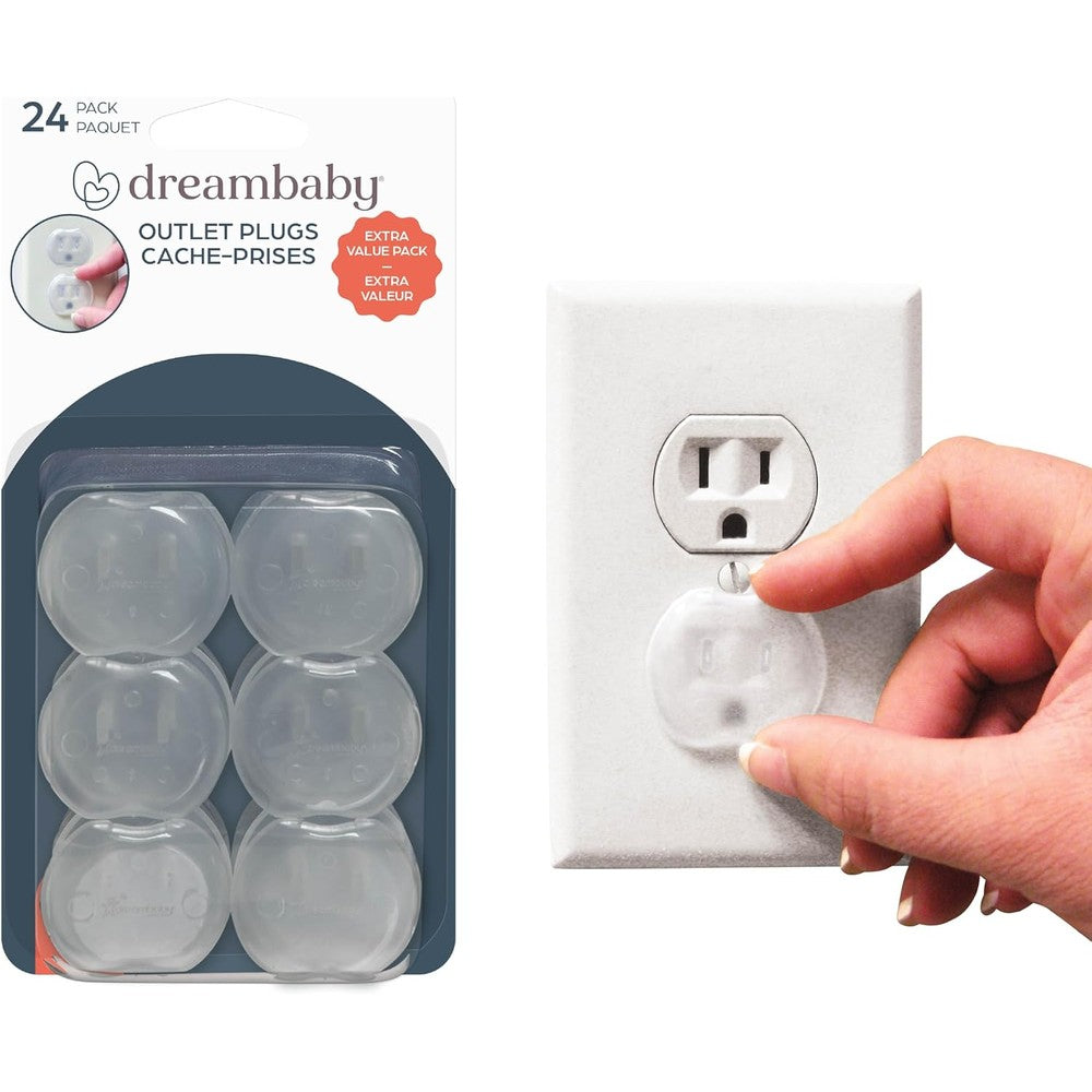 Dreambaby plastic baby safety outlet plug covers front view