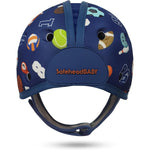 SafeheadBABY soft baby head protector helmet in sporty blue front view