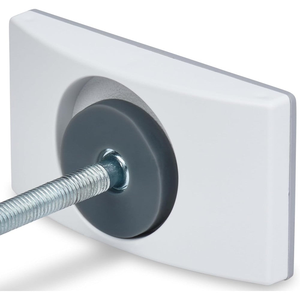 Wall Nanny baby gate wall protector front view showing white plastic outer shell