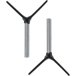 COMOMY pet gate stair banister adapter Y-spindle rods front view showing pressure mount design