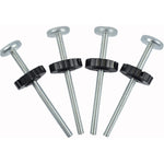 PAFOWO universal baby gate threaded spindle rod front view showing four black replacement bolts