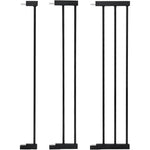 COMOMY extra tall pressure mounted pet gate width extension front view in black steel