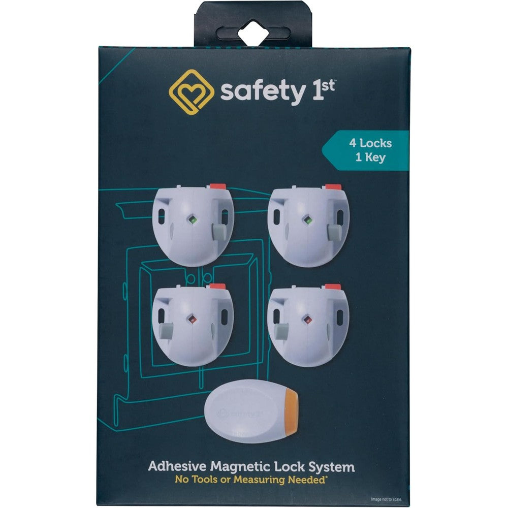 Safety 1st Adhesive Magnetic Lock System kit with 4 locks and 1 key
