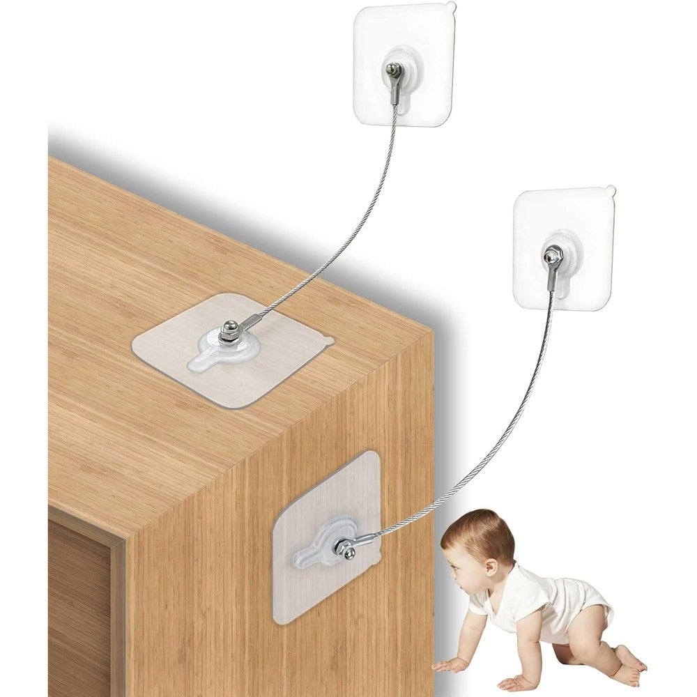 Xicveiuz furniture anchors kit front view showing ten pack of adhesive baby proofing straps.