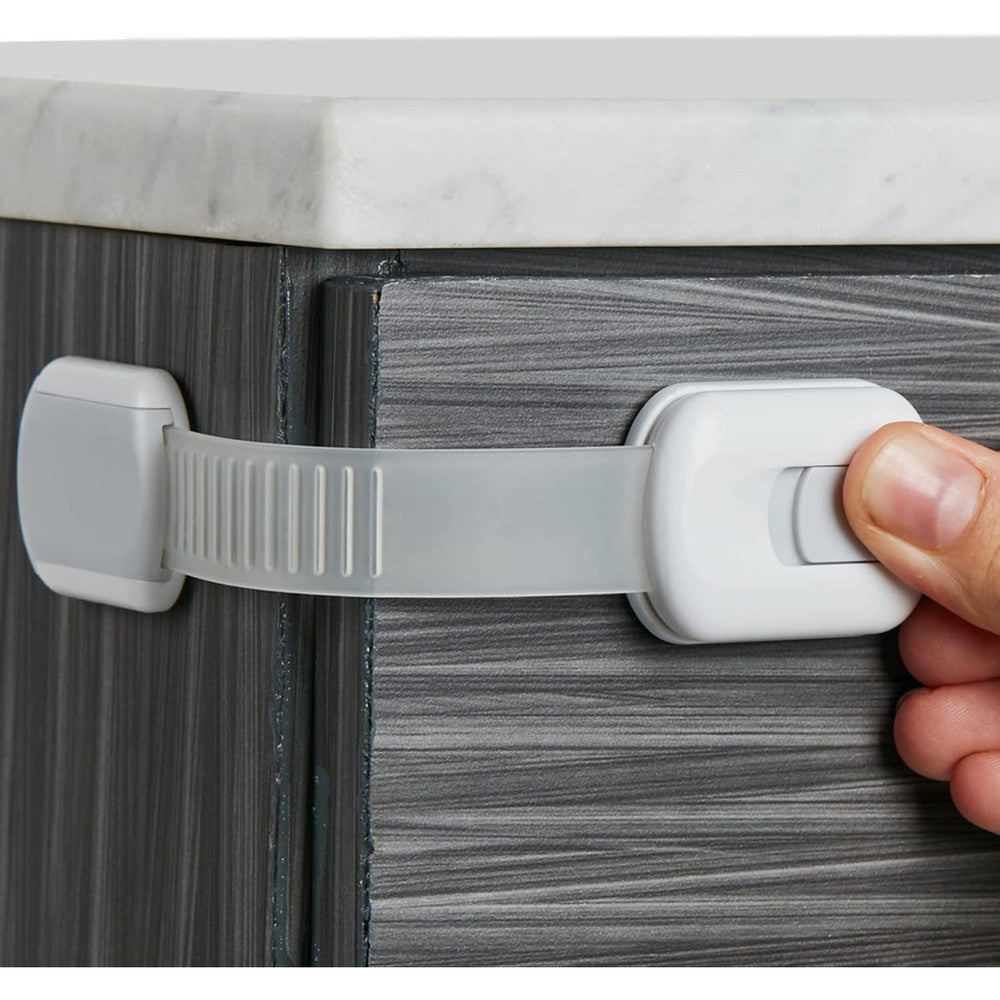 Wappa Baby child safety strap locks eight pack front view showcasing premium packaging for baby proofing homes.