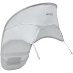 Osprey Poco LT Child Carrier Backpack Sunshade in Silver front view