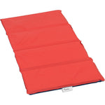 Children's Factory 1 inch thick toddler nap mat front view showing red sleeping surface