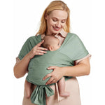 Momcozy adjustable buckle baby wrap carrier front view on parent