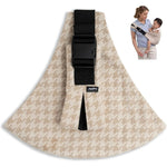 Lujifo Baby Sling Carrier for Toddler front view showing the stylish houndstooth pattern and premium fabric texture.