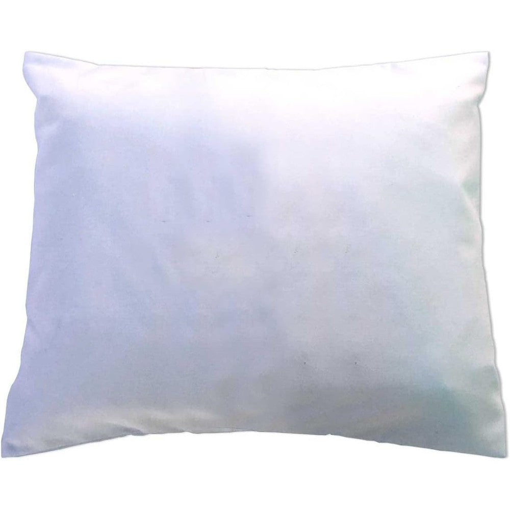 SheetWorld Comfy Travel Pillow Case front view white cotton jersey fabric