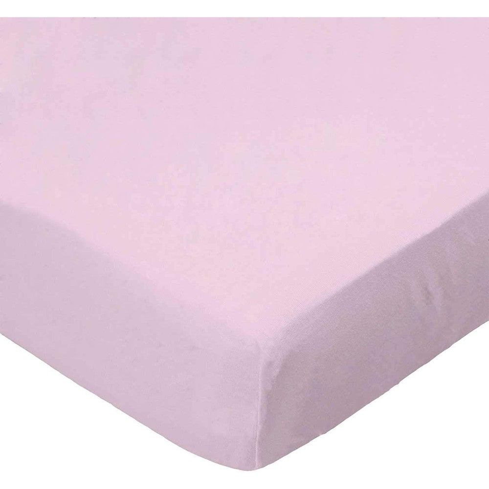 SheetWorld cotton percale moses basket sheet front view pink woven premium baby bedding