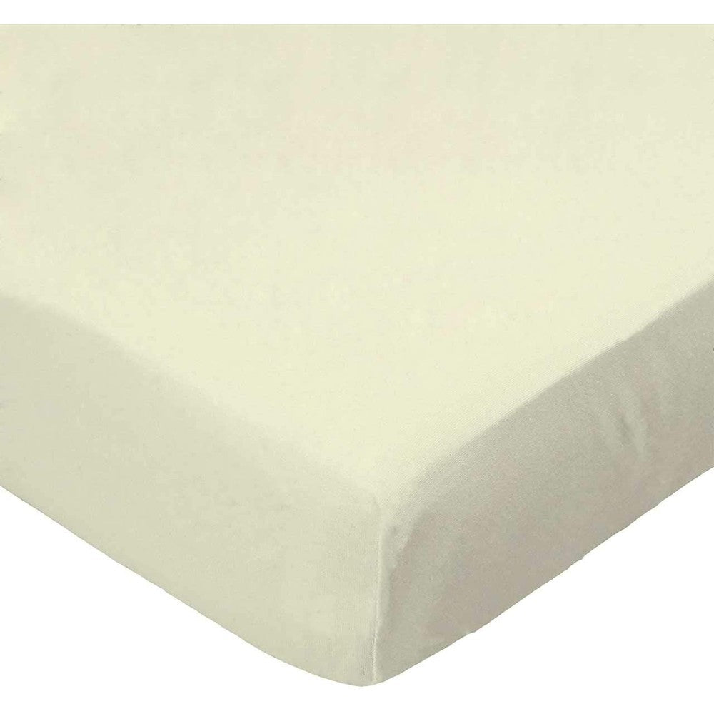 SheetWorld cotton flannel portable mini crib sheet yellow front view premium baby bedding