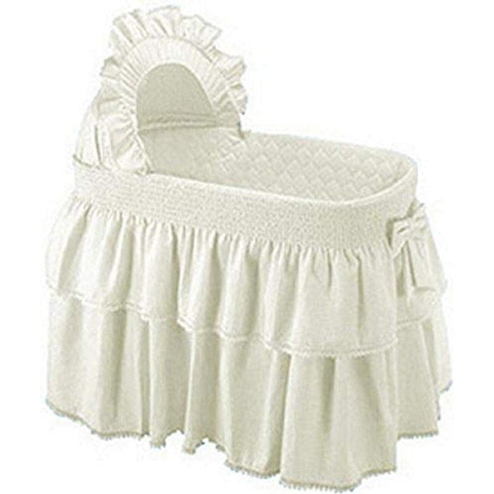 Baby Doll Bedding Neutral Paradise Bassinet Set in Ecru front view luxury nursery decor