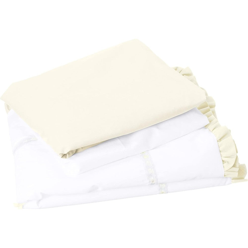 Baby Doll Bedding Unique Cradle Set Ivory front view premium imported nursery decor