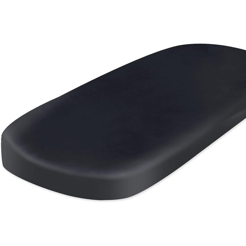 Coldwind satin bassinet fitted sheet in black front view