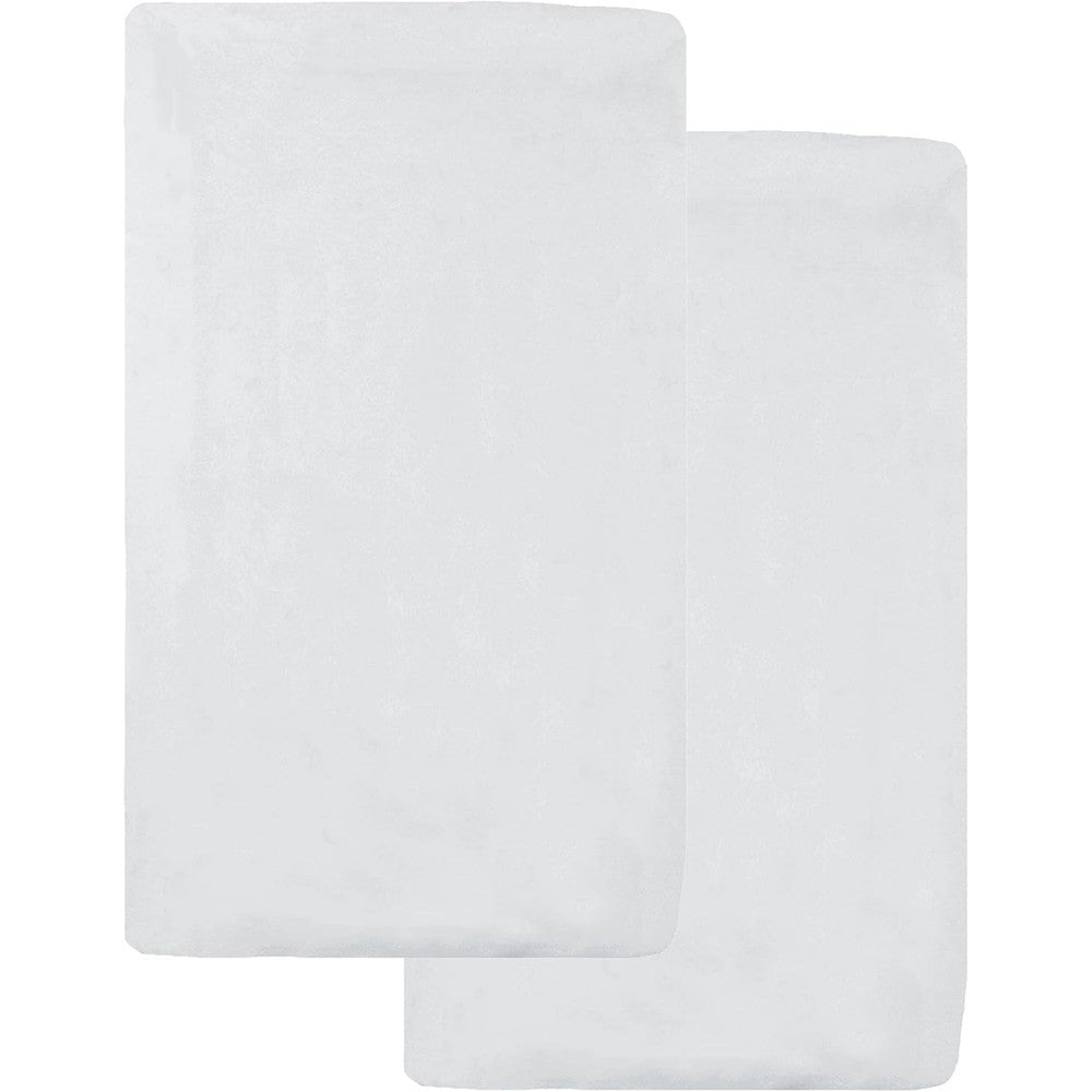 American Baby Company white fitted bassinet sheet 2-pack front view
