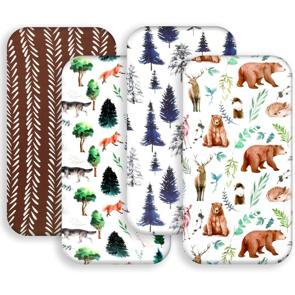 Jola's House 4 pack woodland bassinet sheets front view