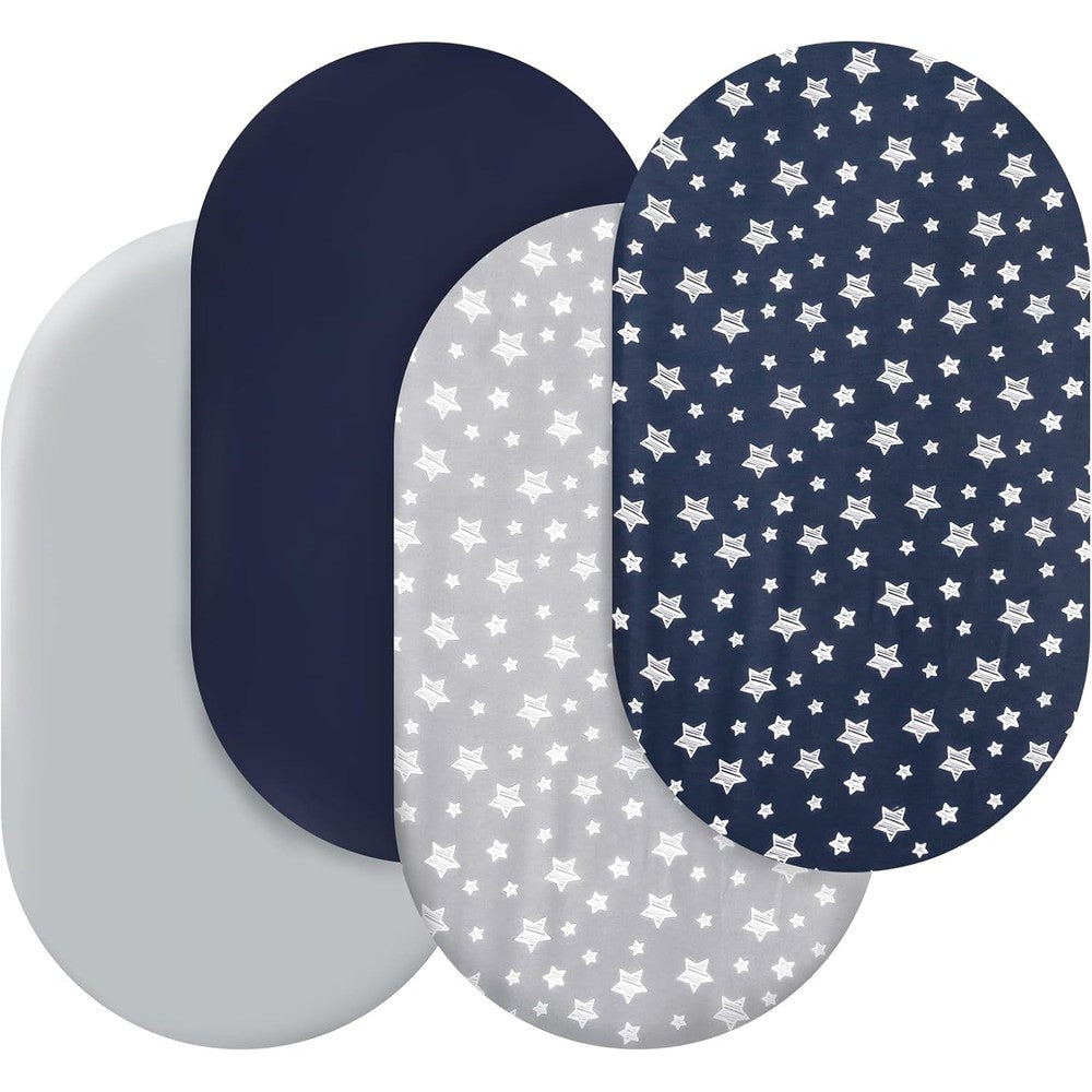 Moonsea bassinet sheets 4 pack navy front view