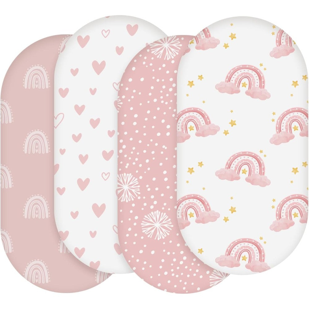 Soarwg Kids bassinet sheets 4 pack front view