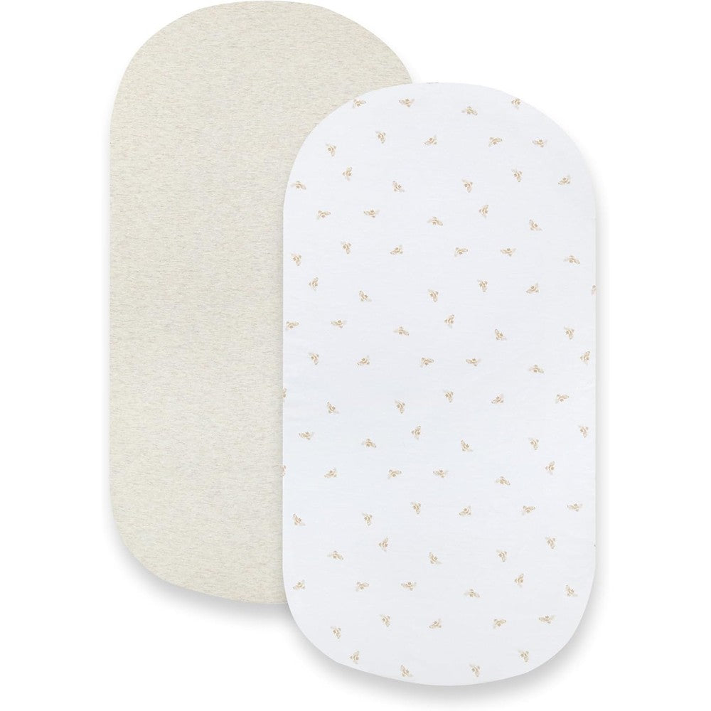 Burt's Bees Baby organic cotton fitted bassinet sheet front view