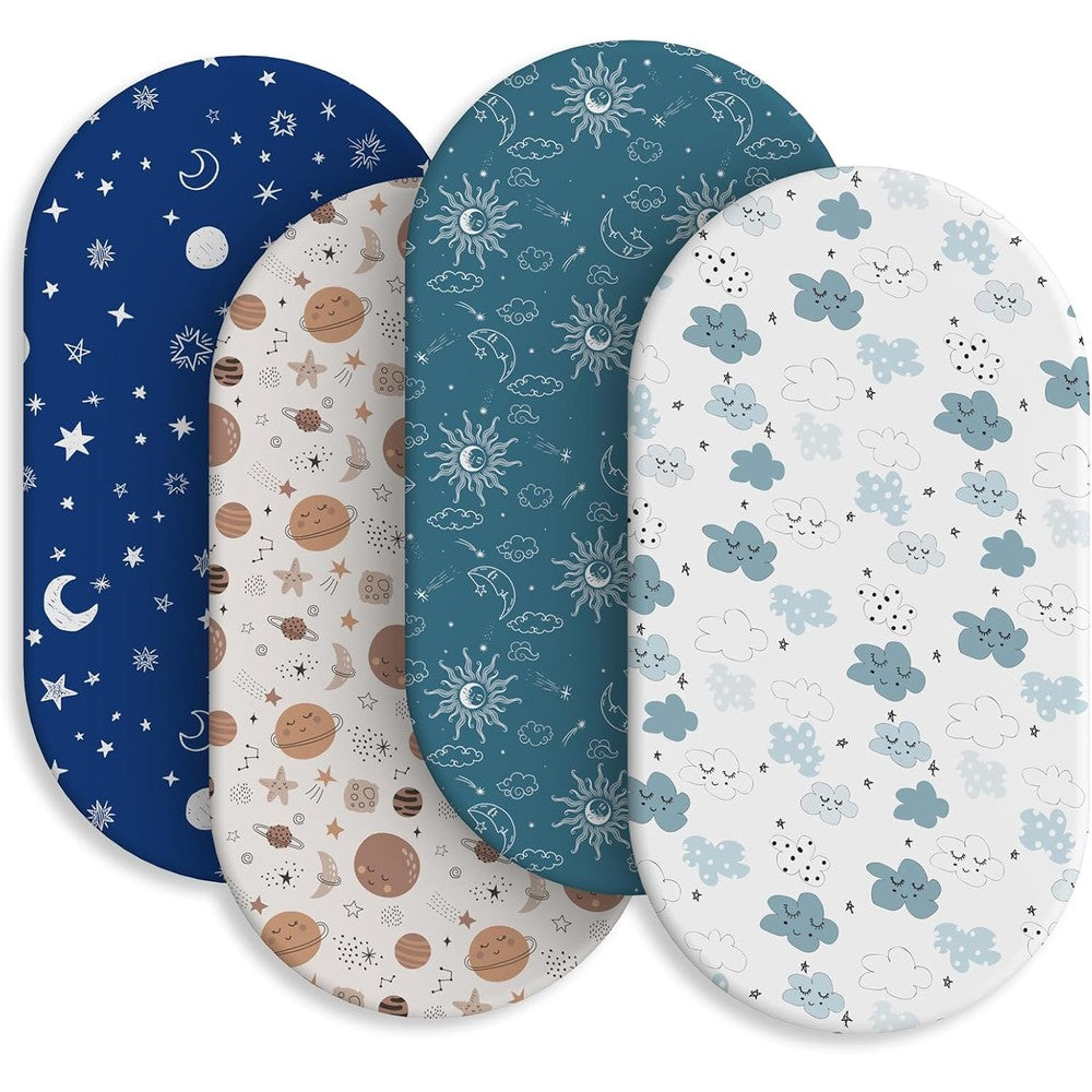 IOCCLH 4-Pack fitted bassinet sheets front view