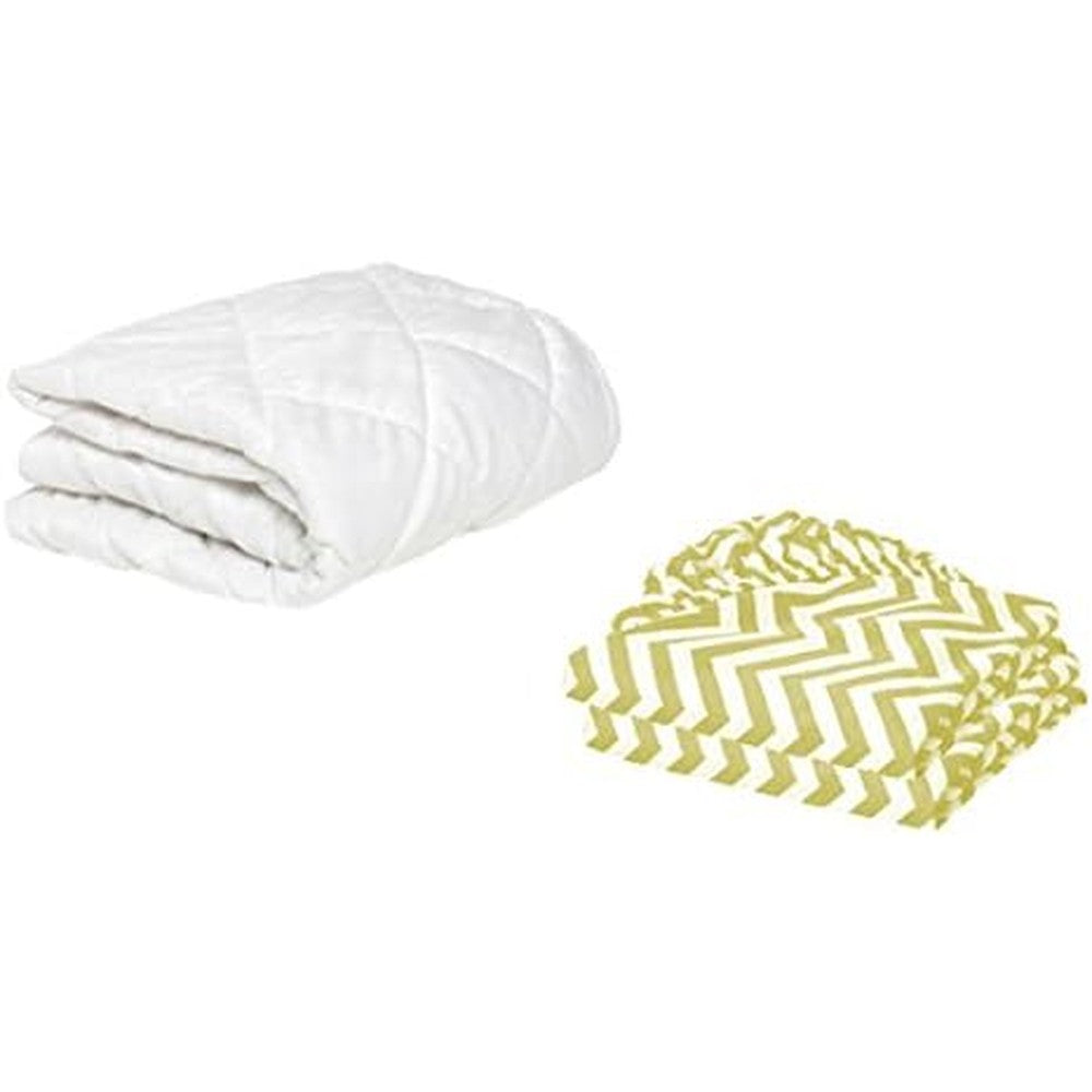 BKB Cradle Mattress Protector and Yellow Gingham Sheets Combo front view packaging
