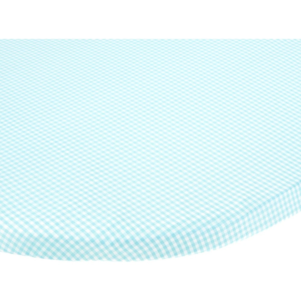 Baby Doll gingham moses basket sheet in green front view showing classic plaid pattern