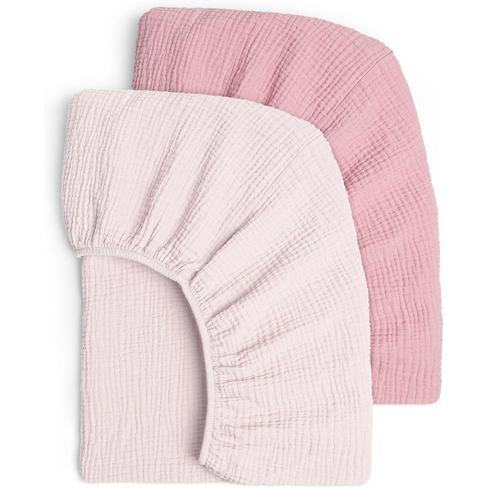Lulu Moon muslin crib sheets two pack folded view
