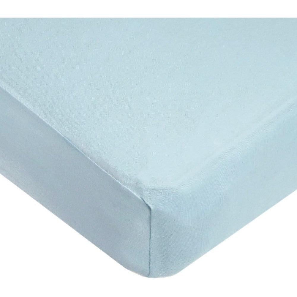 American Baby Company blue fitted crib sheet front view