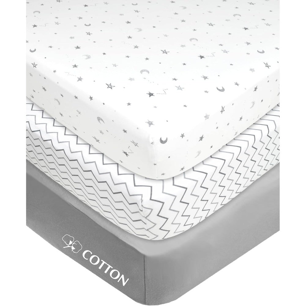 American Baby Company 100 percent cotton mini crib sheets set of three