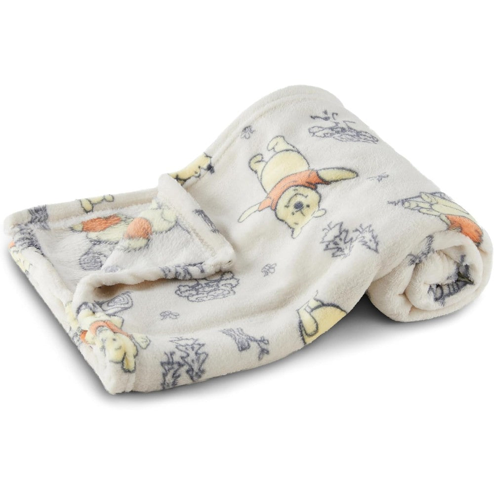Disney characters flannel fleece baby blanket front view showing Mickey Mouse design
