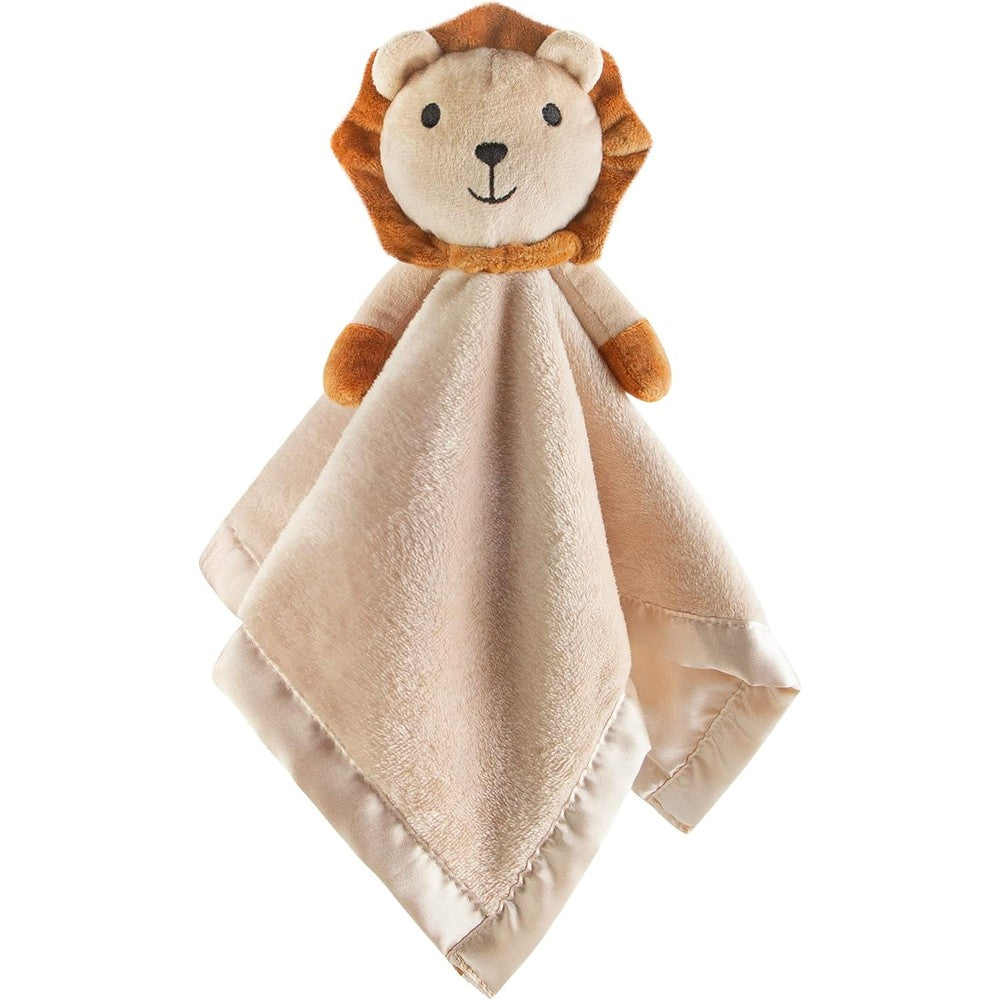 Pro Goleem Lion Security Blanket authentic USA import front view showcasing the plush stuffed animal head