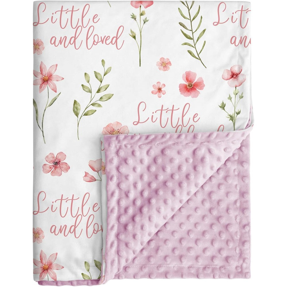 CIVARUA KIDS Floral Baby Blanket front view showcasing the pink floral print side.