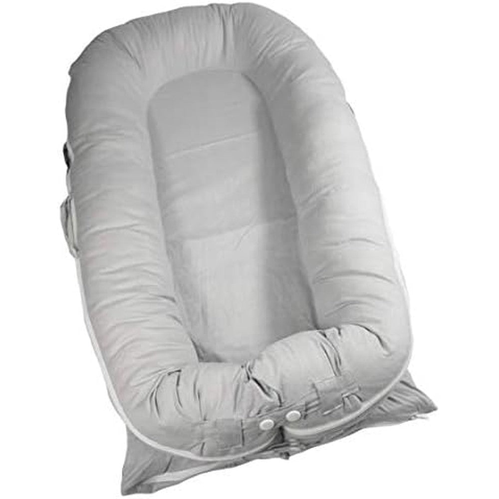 Valsonix baby nest cover front view in mighty grey color fabric.