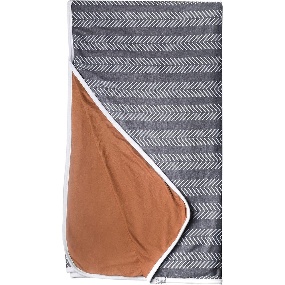 Copper Pearl Jumbo Premium Knit Three Layer Blanket Canyon front view showing reversible modern pattern