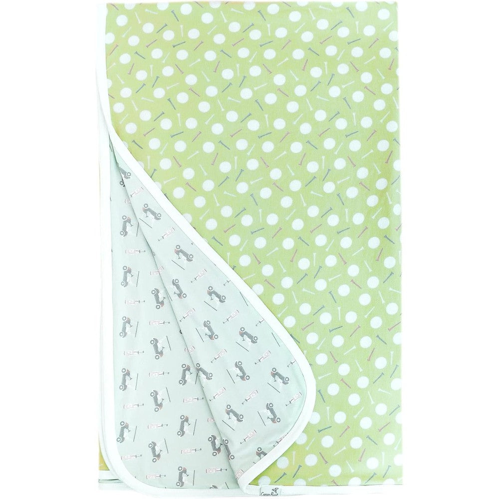 Copper Pearl Jumbo 3-Layer Blanket Blitz front view showing premium golf print pattern.
