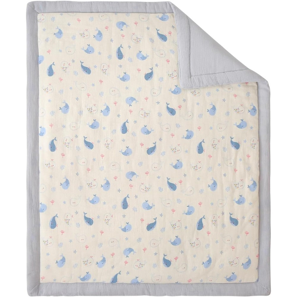 CLoucl cotton muslin toddler comforter front view showing premium breathable fabric.