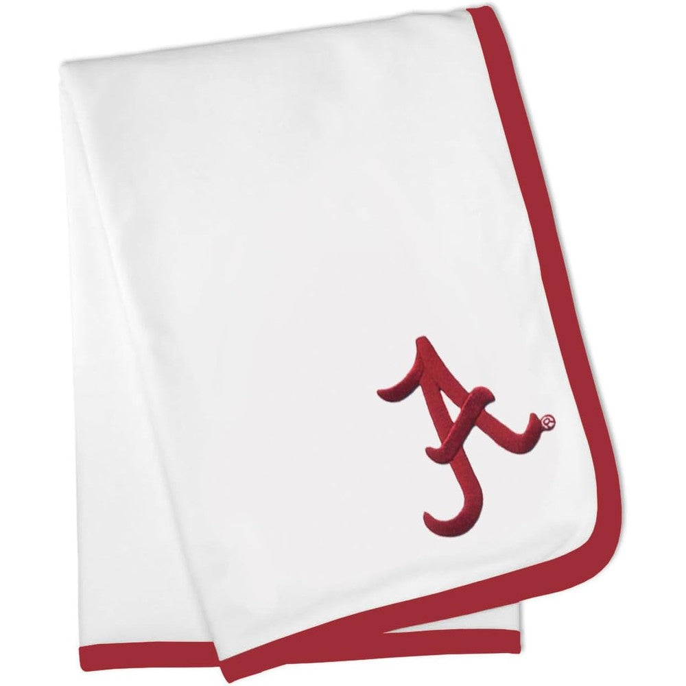Future Tailgater Alabama Crimson Tide baby blanket front view featuring crimson logo