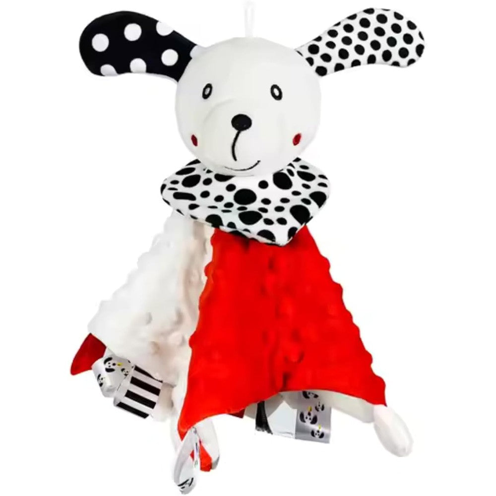 Baby Geometrics Dot The Pup high contrast security blanket front view