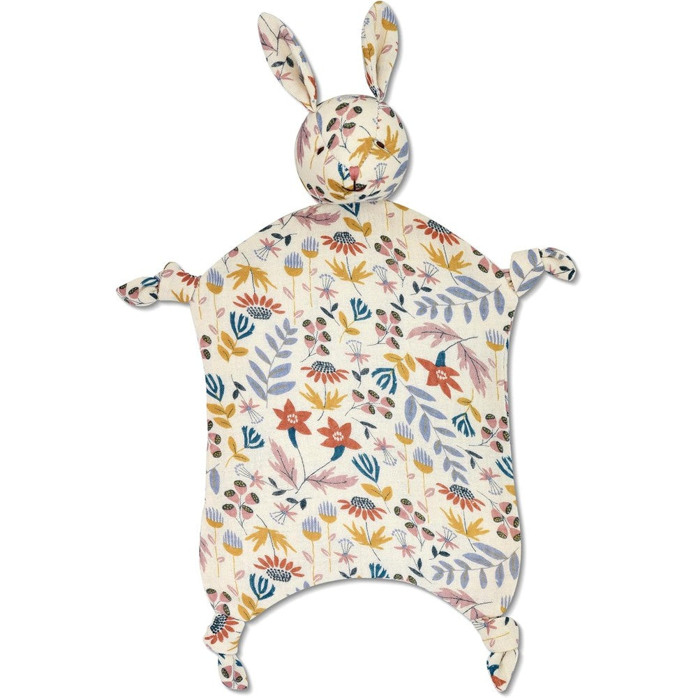 Apple Park organic muslin bunny lovey earthtone floral front view