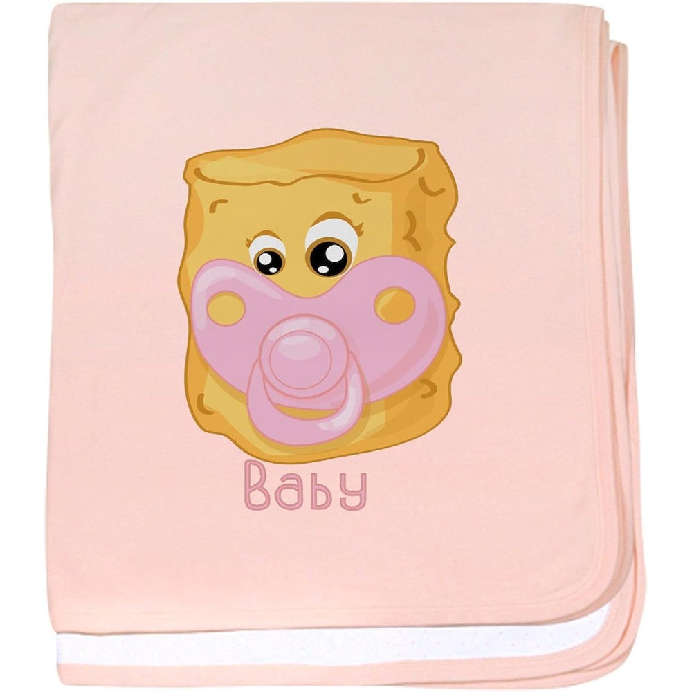 CafePress Tater Tot baby blanket in pink with cartoon design