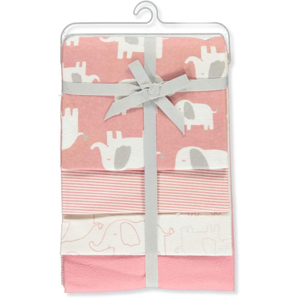 Carter's 4-Pack Elephant March Receiving Blankets front view showing elephant print